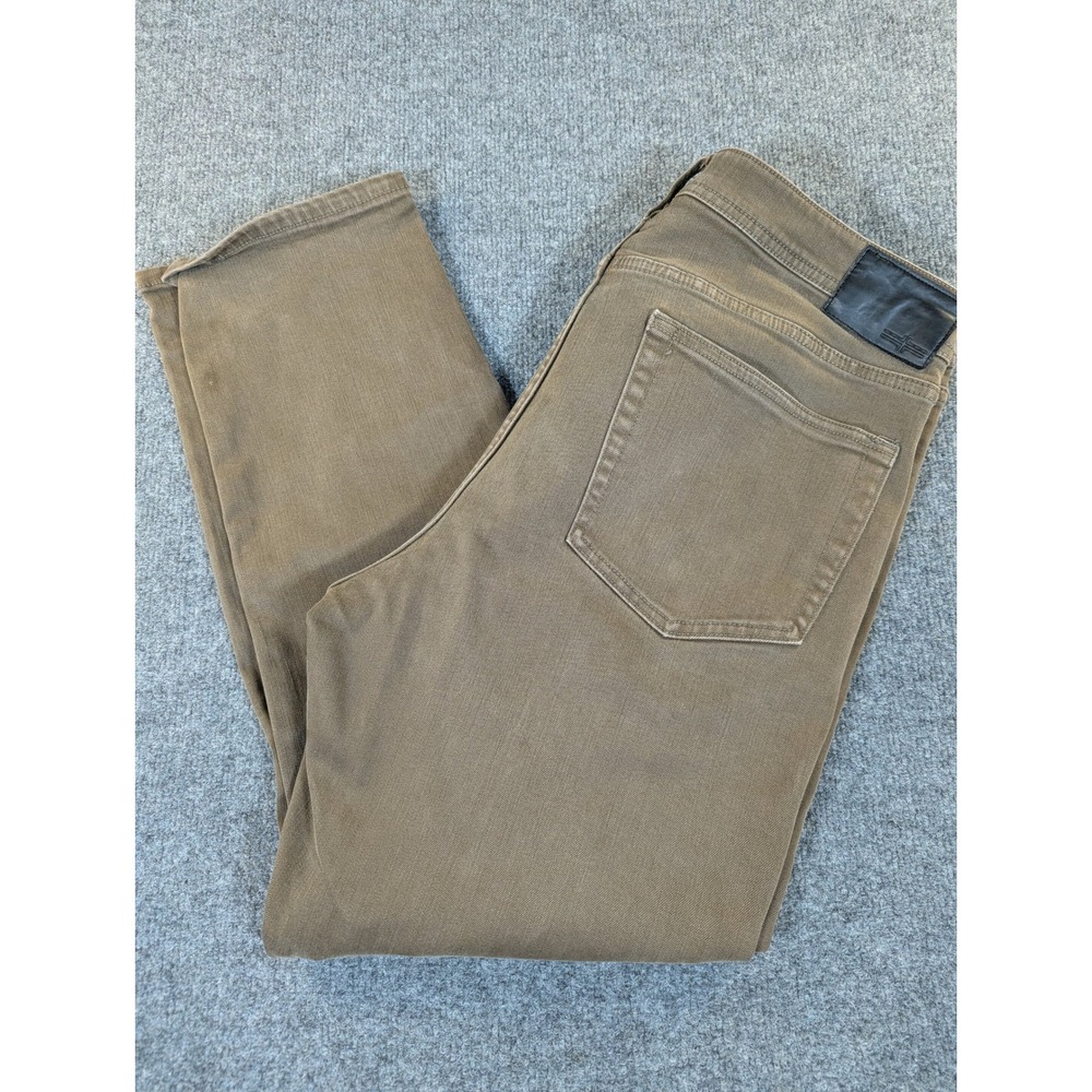 Liverpool Kingston Modern Straight Leg Pants Mens 38x30 Brown Stretch Cotton